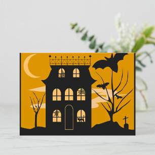 Silhouette Halloween House Einladungen