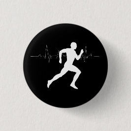 Silhouette HeartBeat Line für den Mann, der Läufer Button