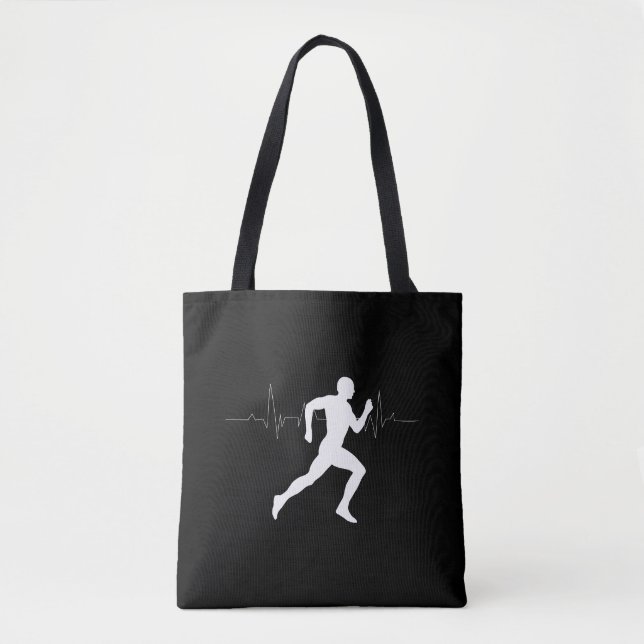 Silhouette HeartBeat Line für den Mann, der Läufer Tasche (Vorderseite)