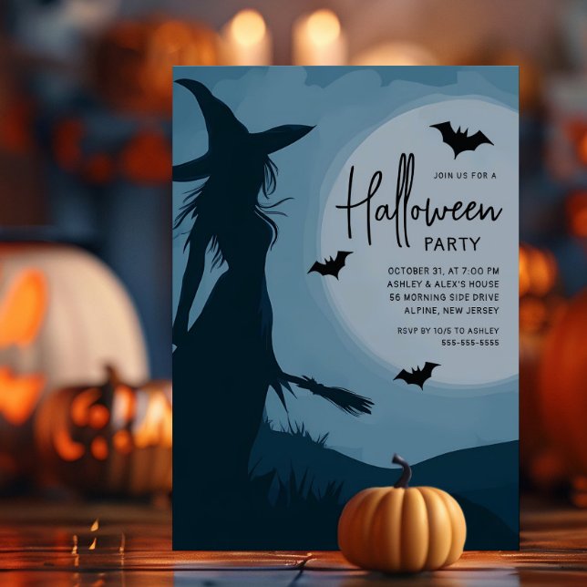 Silhouette Hexe Halloween-Party Einladung (Von Creator hochgeladen)