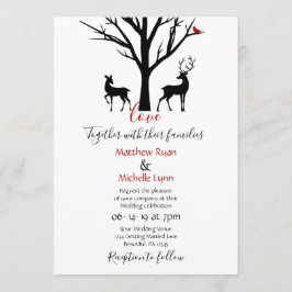 Silhouette Hirsch in Liebe Winterhochzeit Einladung