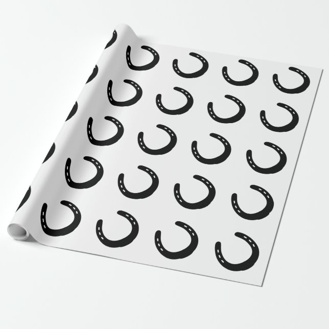 Silhouette Horseshoe Reitpferd Lover Cowboy Geschenkpapier (Ungerollt)
