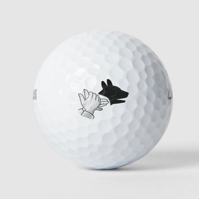 Silhouette Hund Golfball (Vorderseite)