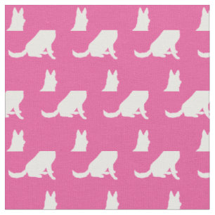 Silhouette Hund Pet Pink Stoff