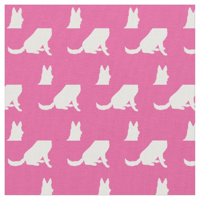 Silhouette Hund Pet Pink Stoff (Nahaufnahme)