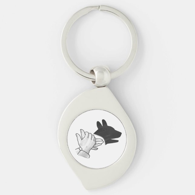 Silhouette Hund Schlüsselanhänger (Vorderseite)