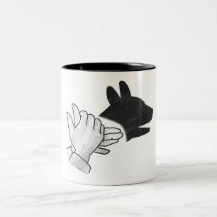 Silhouette Hund Zweifarbige Tasse