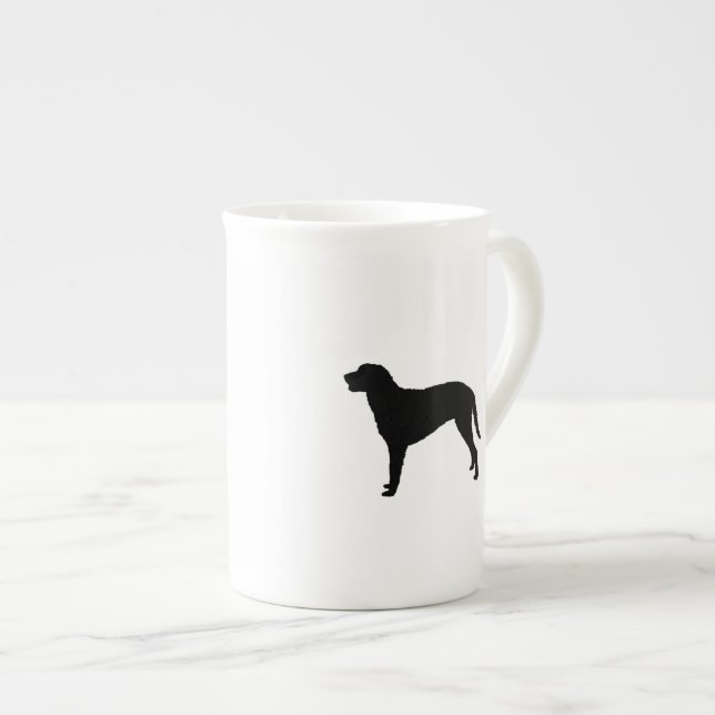 Silhouette-Hunde mit geschliffener Liebe Prozellantasse (Vorderseite Rechts)