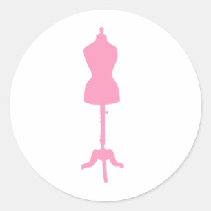 Silhouette II - Rosa Runder Aufkleber