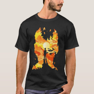 Silhouette in Flammen der Imagination T-Shirt