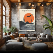 Silhouette Istanbul bei Sunset - Minimalistische S