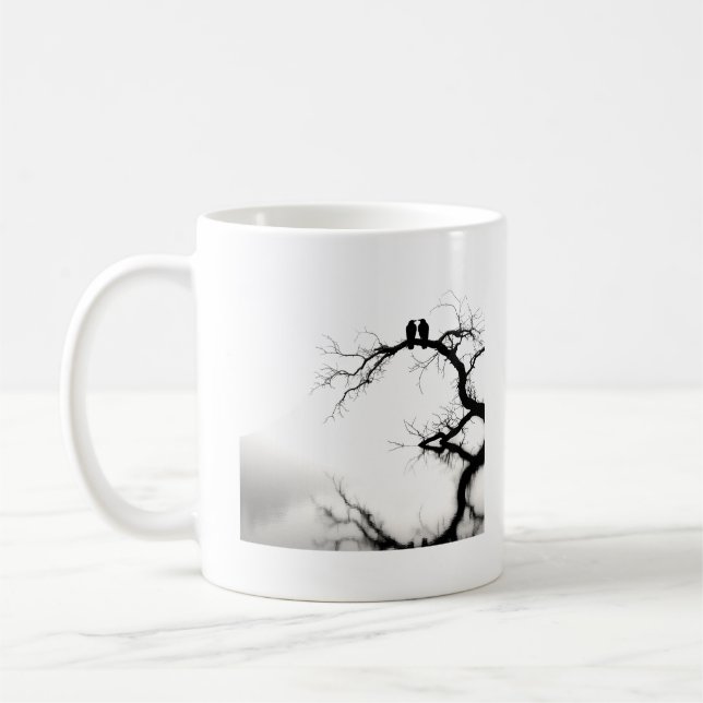 🕊️ 🌳 Silhouette 🌳 🕊️ Kaffeetasse (Links)
