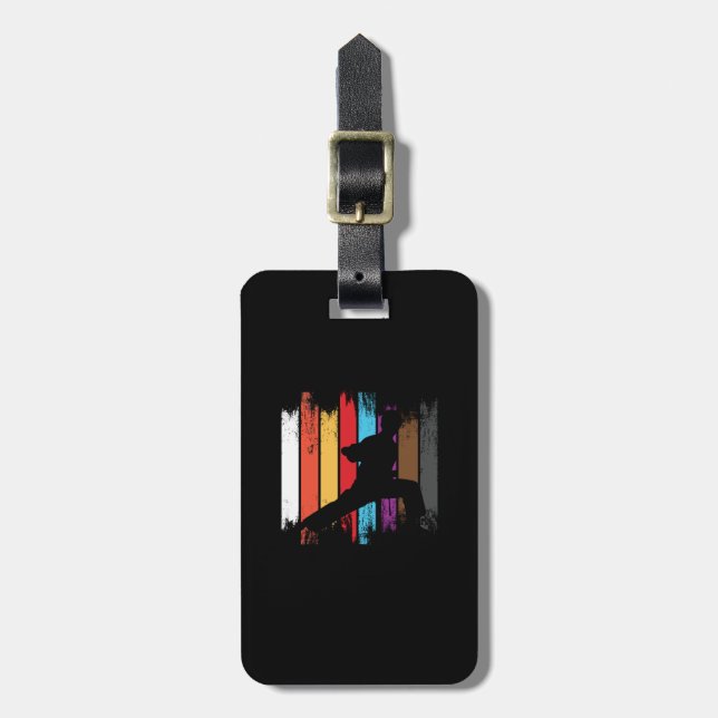 Silhouette Karate Belt Colors Gepäckanhänger (Vorderseite vertikal)