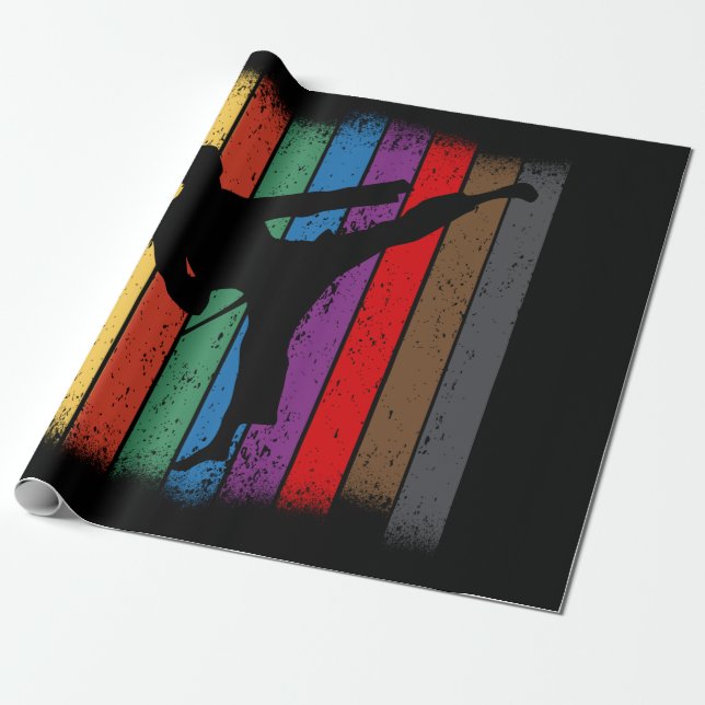 Silhouette Karate Belt Colors Geschenkpapier (Ungerollt)