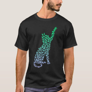Silhouette-Katzen-T-Shirt für Katzenliebhaber Jung T-Shirt
