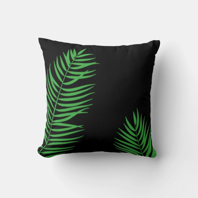 Silhouette-Kissen mit grüner Palme Kissen (Vorderseite)