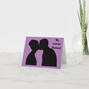 Silhouette Kissing Couple Anniversaire Carte