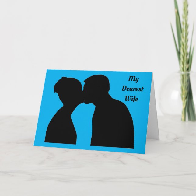Silhouette Kissing Couple Anniversary Card Karte (Vorderseite)