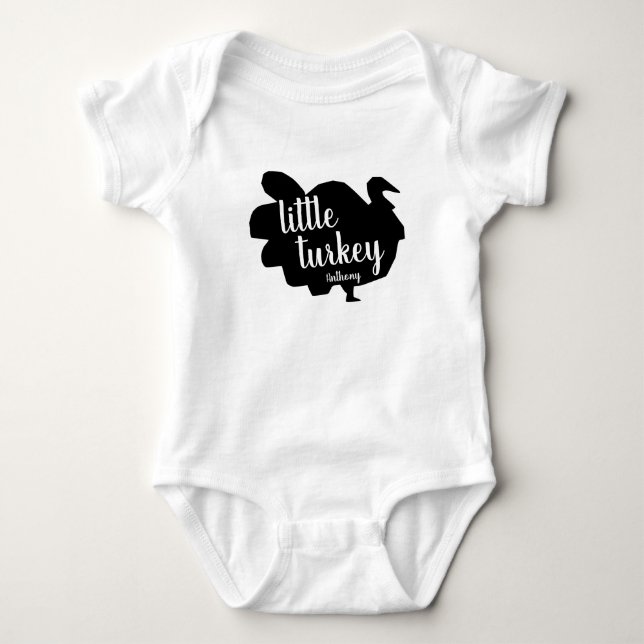 Silhouette Kleiner Erntedank Türkei Baby Strampler (Vorderseite)