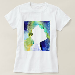 Silhouette Kunst abstrakte Aquarell T-Shirt
