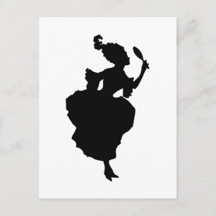 Silhouette Lady avec carte postale miroir