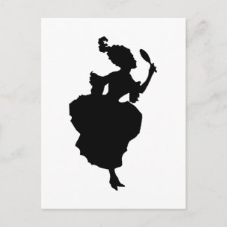 Silhouette Lady mit Spiegelpostkarte Postkarte