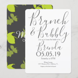 Silhouette Lemon Limon Modern Wedding Brunch Einladung