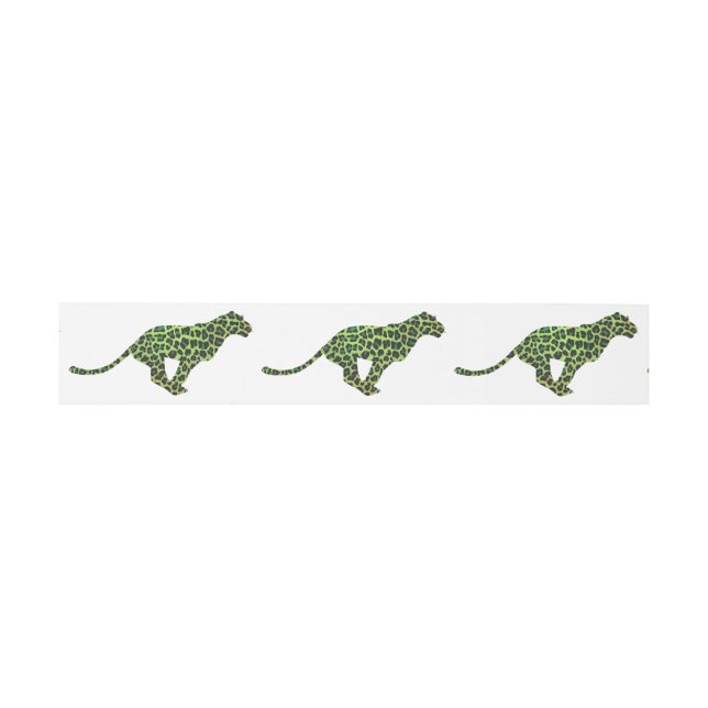 Silhouette Leopard Black und Green Einladungsbanderole (Flach)