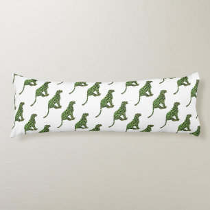 Silhouette Leopard Black und Green Seitenschläferkissen