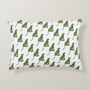 Silhouette Leopard Black und Green Zierkissen