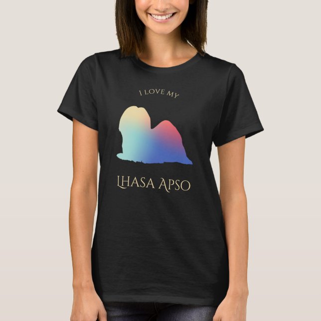 Silhouette Lhasa Apso T-Shirt (Vorderseite)