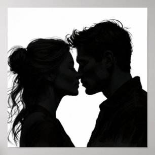 Silhouette Liebe Poster