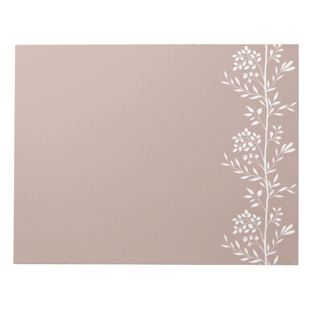 Silhouette M1 Weiße Flora Notizblock (Vorderseite)