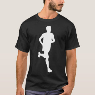 Silhouette-Marathon-Laufbahn und Feldrennen F T-Shirt