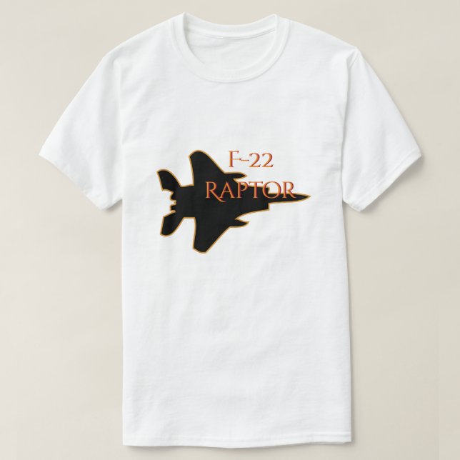 Silhouette-Militärjet-Kämpfer des Raubvogel-F-22 T-Shirt (Design vorne)