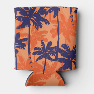 Silhouette mit blauer Palme, orangefarbener Hinter Dosenkühler