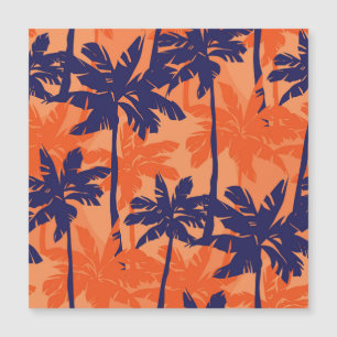 Silhouette mit blauer Palme, orangefarbener Hinter Magnetkarte