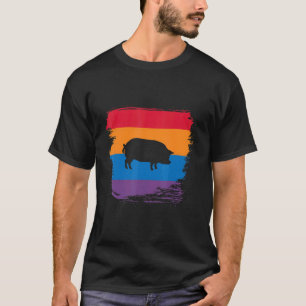 Silhouette mit farbenfroher Flagge T-Shirt