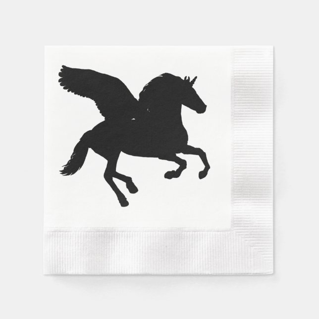 Silhouette mit Flügel Serviette (Vorderseite)