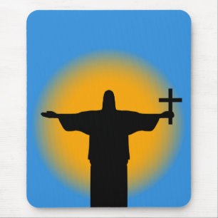 Silhouette mit Kreuz Mousepad