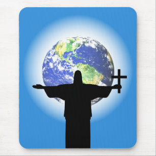 Silhouette mit Kreuz Mousepad