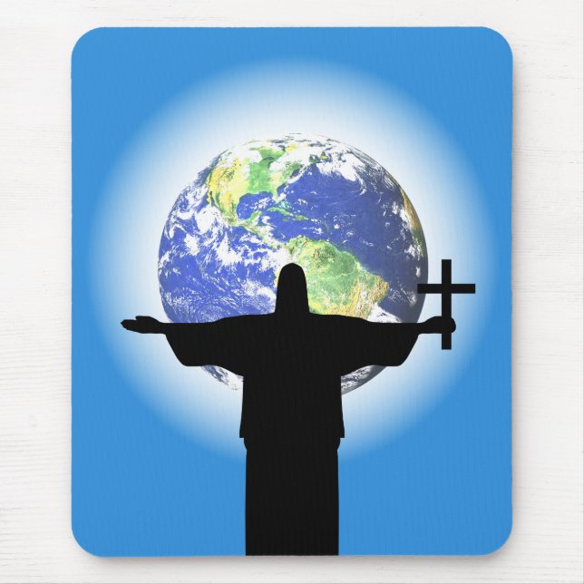Silhouette mit Kreuz Mousepad (Vorne)