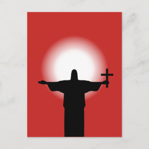 Silhouette mit Kreuz Postkarte