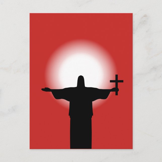 Silhouette mit Kreuz Postkarte (Vorderseite)