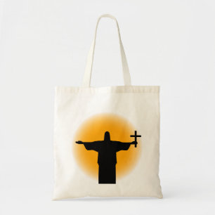 Silhouette mit Kreuz Tragetasche