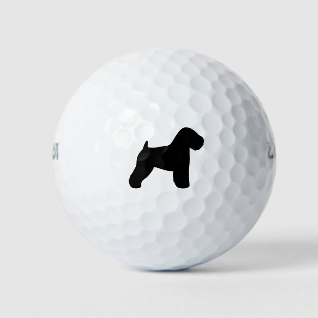 Silhouette mit weichem Wheaten Terrier Golfball (Vorderseite)
