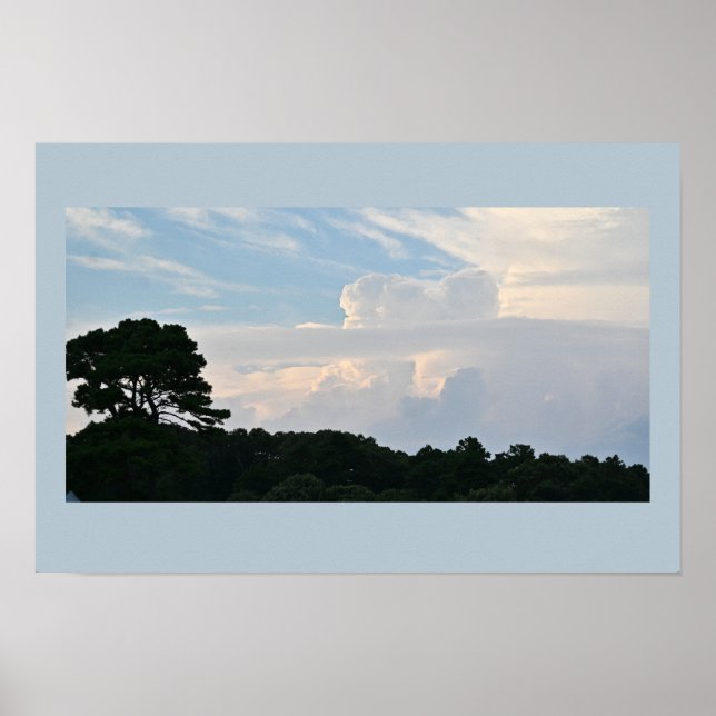 Silhouette mit Wolkenplakat Poster (Vorne)