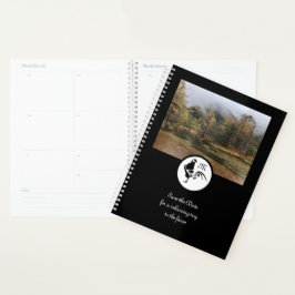 Silhouette-Monogramm-Foto für Schwarze Roster Planer