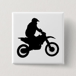 Silhouette Motocross Button