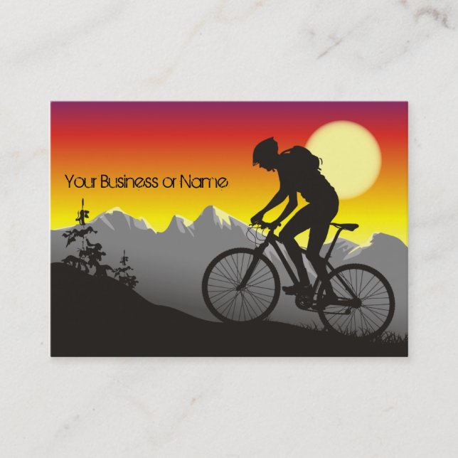 Silhouette Mountain Bike Bike Wandern im Val Piora Visitenkarte (Vorderseite)